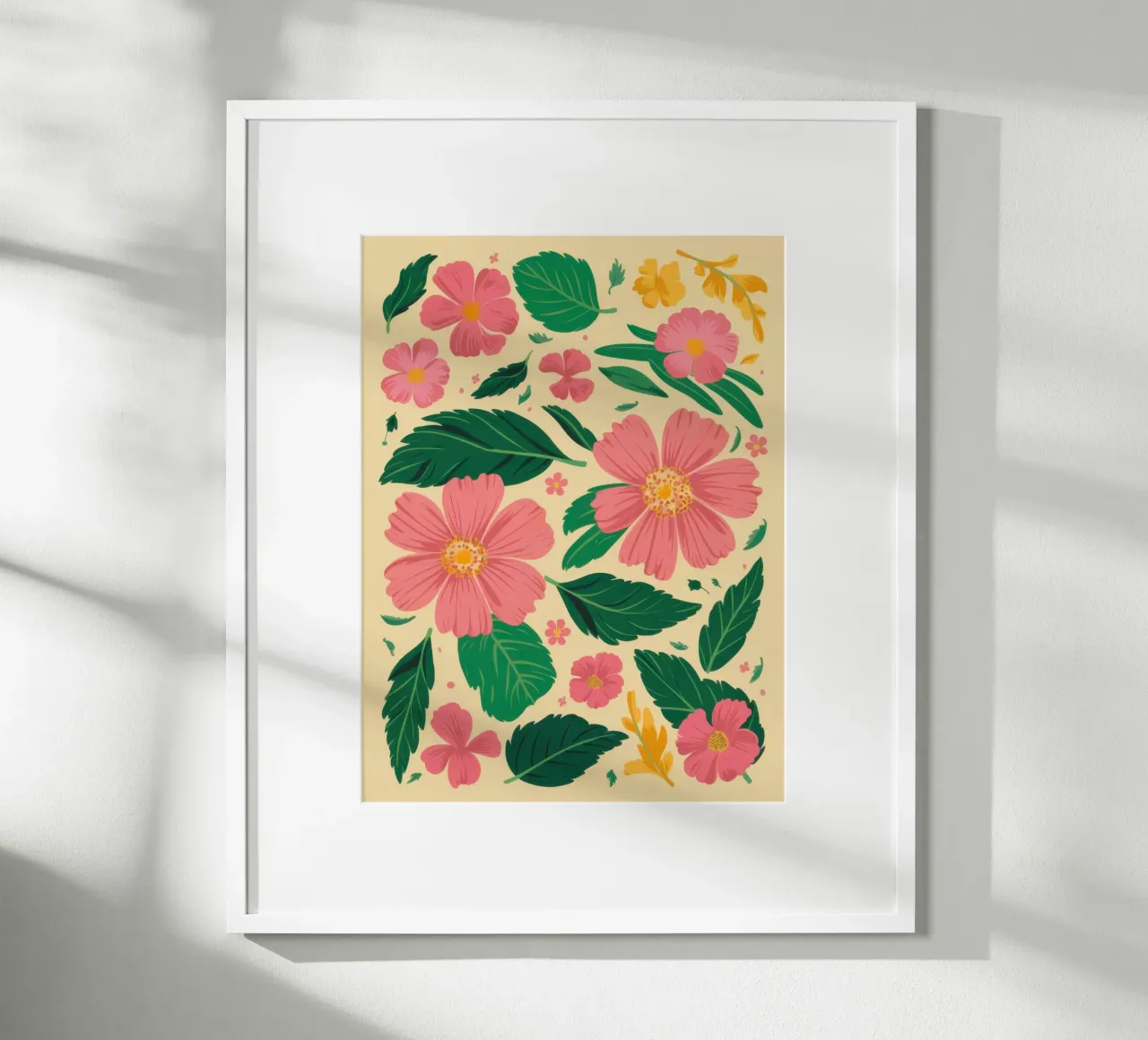 Cosmo rosa semplice poster con telaio in legno da Irish Strokes