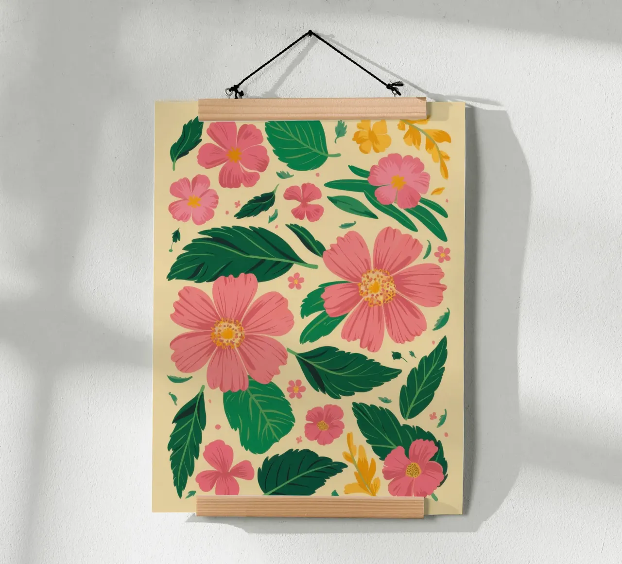 Cosmo rosa semplice poster con telaio in legno da Irish Strokes