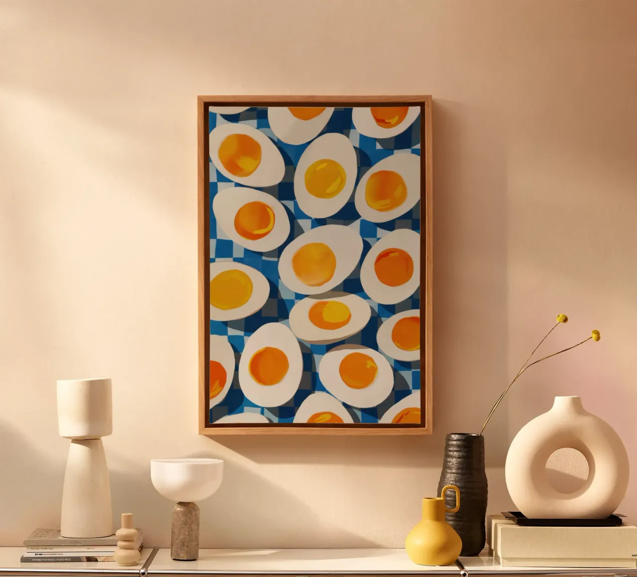Boiled Eggs Pattern canvas by Irish Strokes