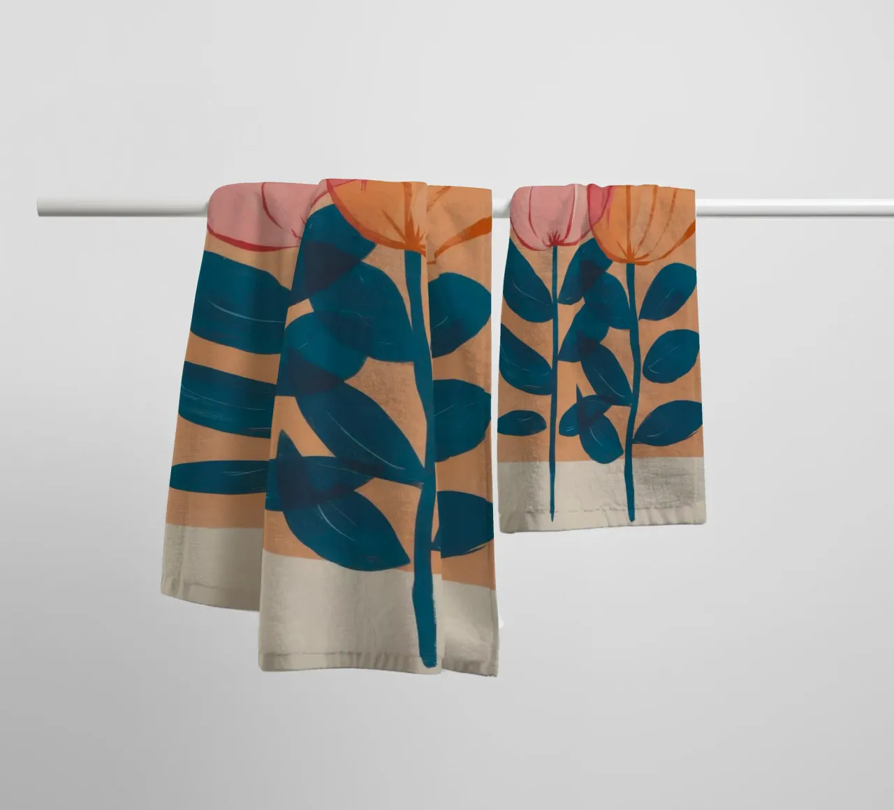 Simple Tulip Stems towel by Irish Strokes