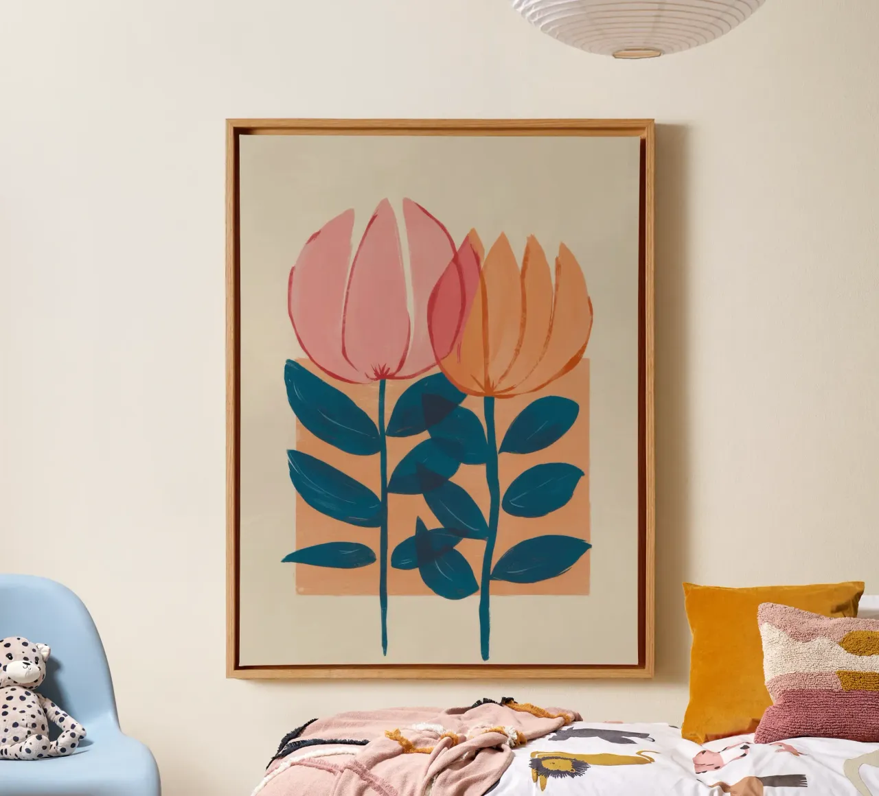 Steli di tulipano semplici tela con Cornice a cassetta da Irish Strokes
