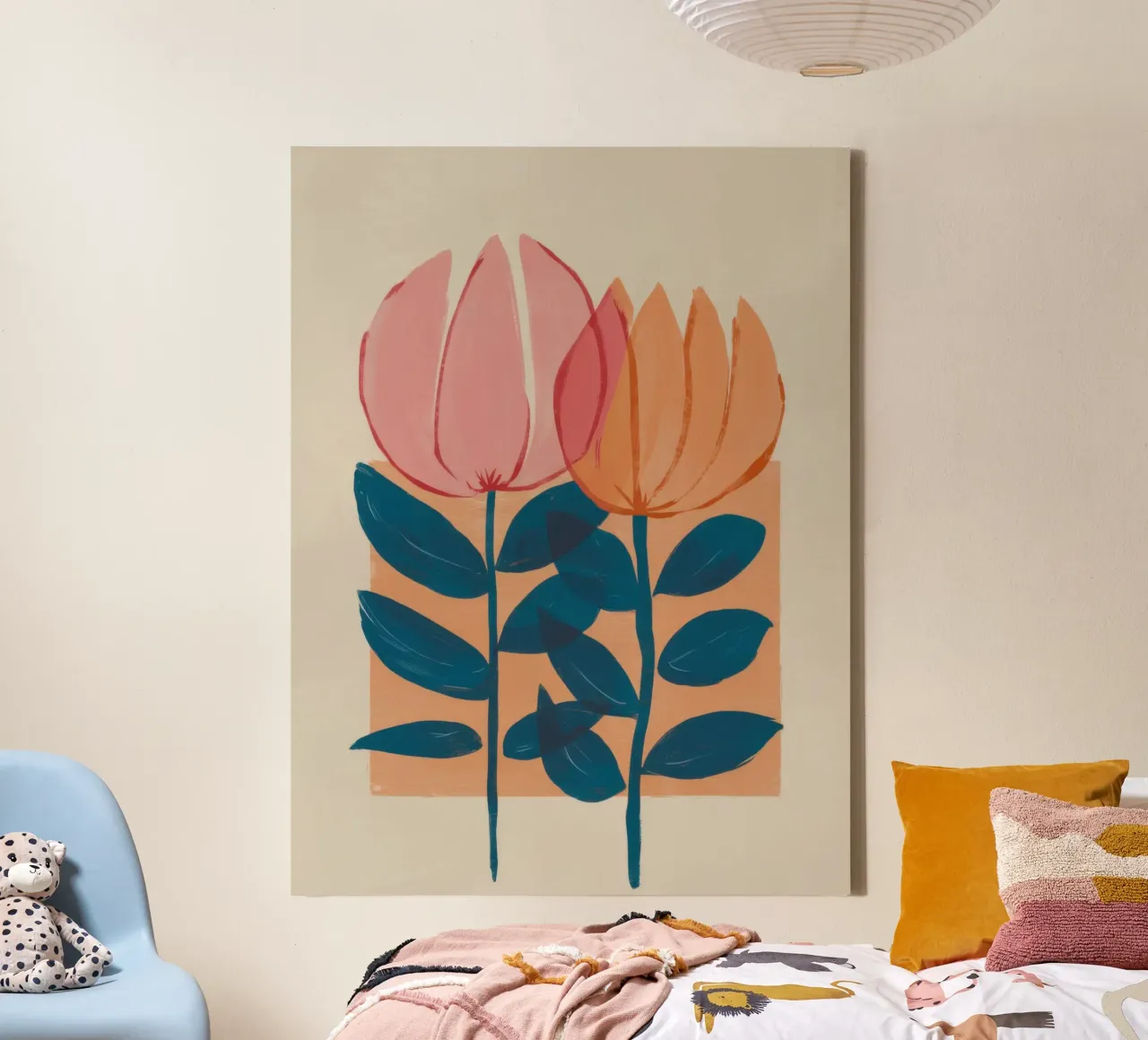 Steli di tulipano semplici tela con Cornice a cassetta da Irish Strokes