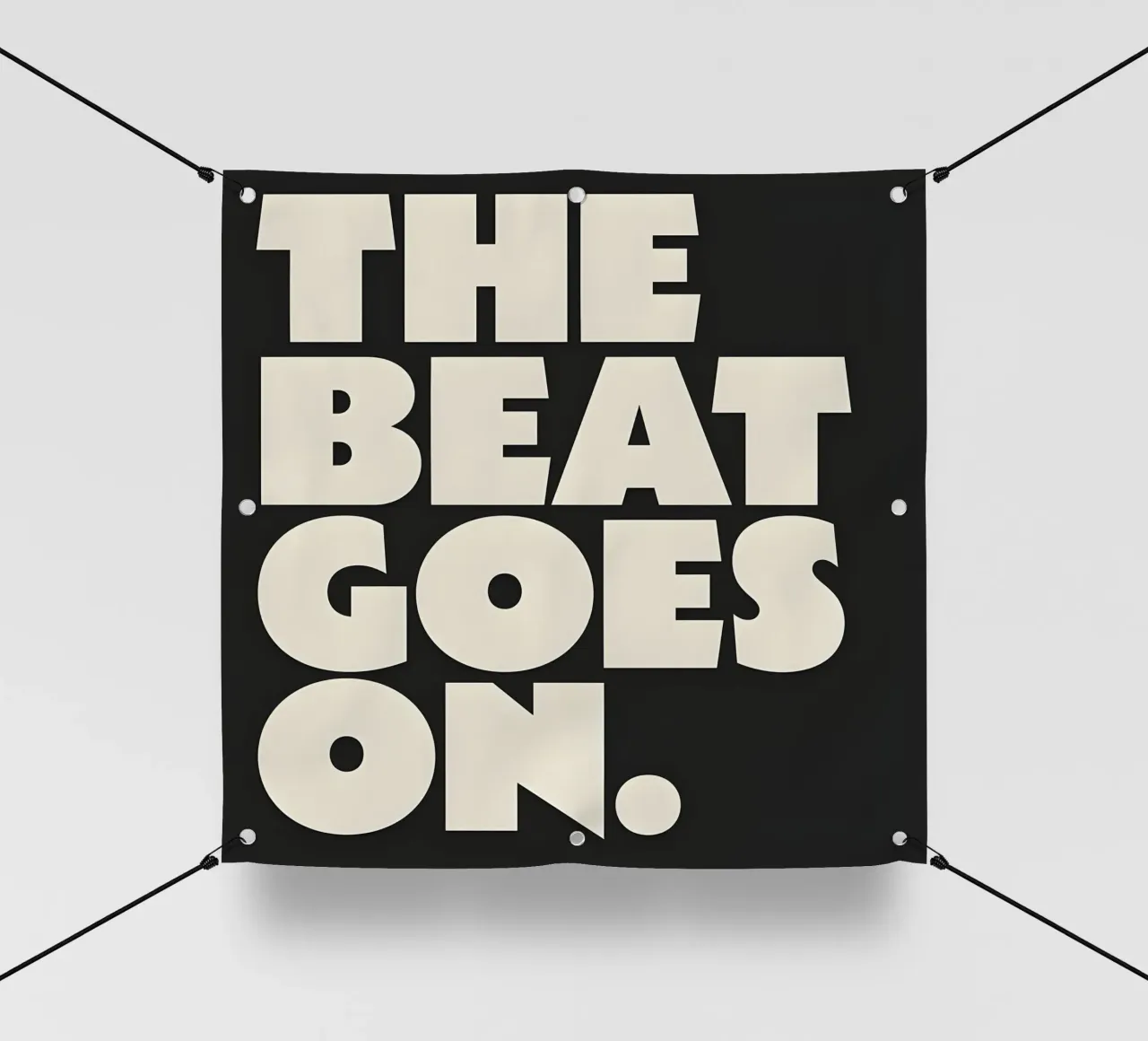 "THE BEAT GOES ON." telo in pvc da Type & Tape