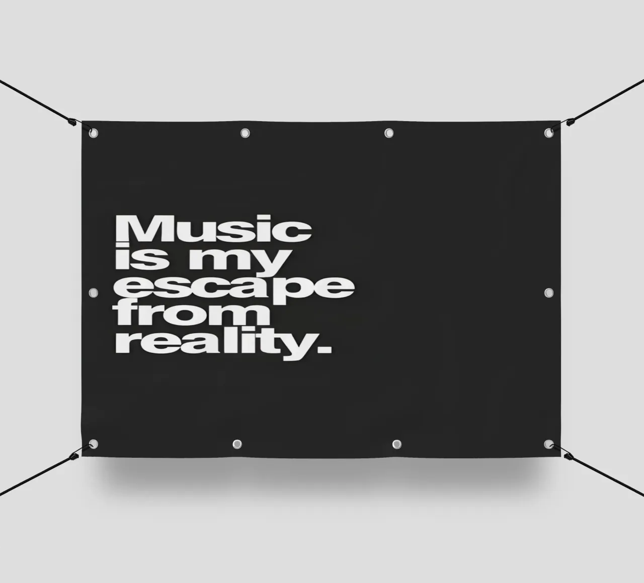 "Music my escape from reality." telo in pvc da Type & Tape