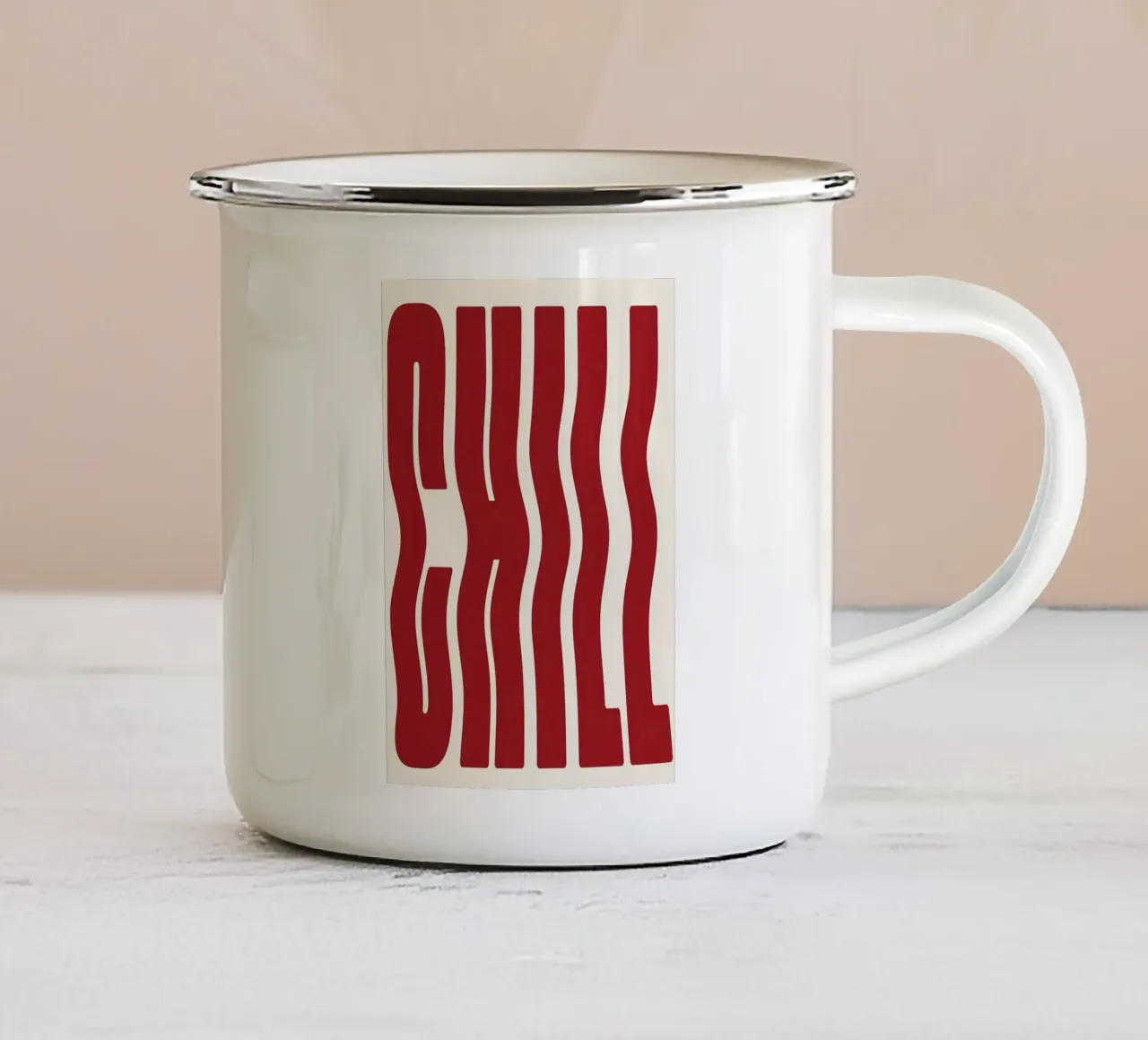 CHILL tazza in smalto da Type & Tape