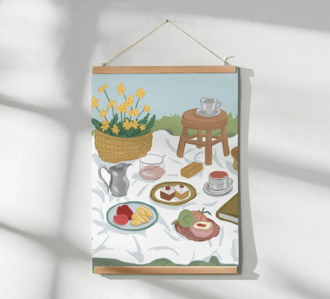 A Stool Top Picnic poster con telaio in alluminio da Luna Aura