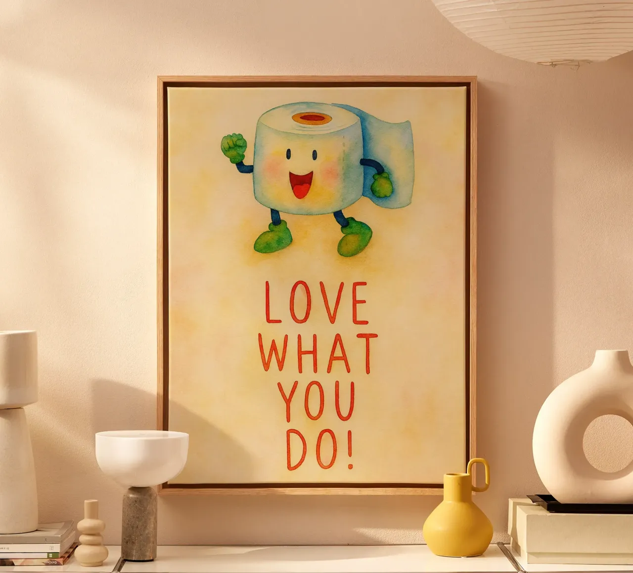 hou van wat je doet badkamer schilderen canvas met Baklijst van bonangroads