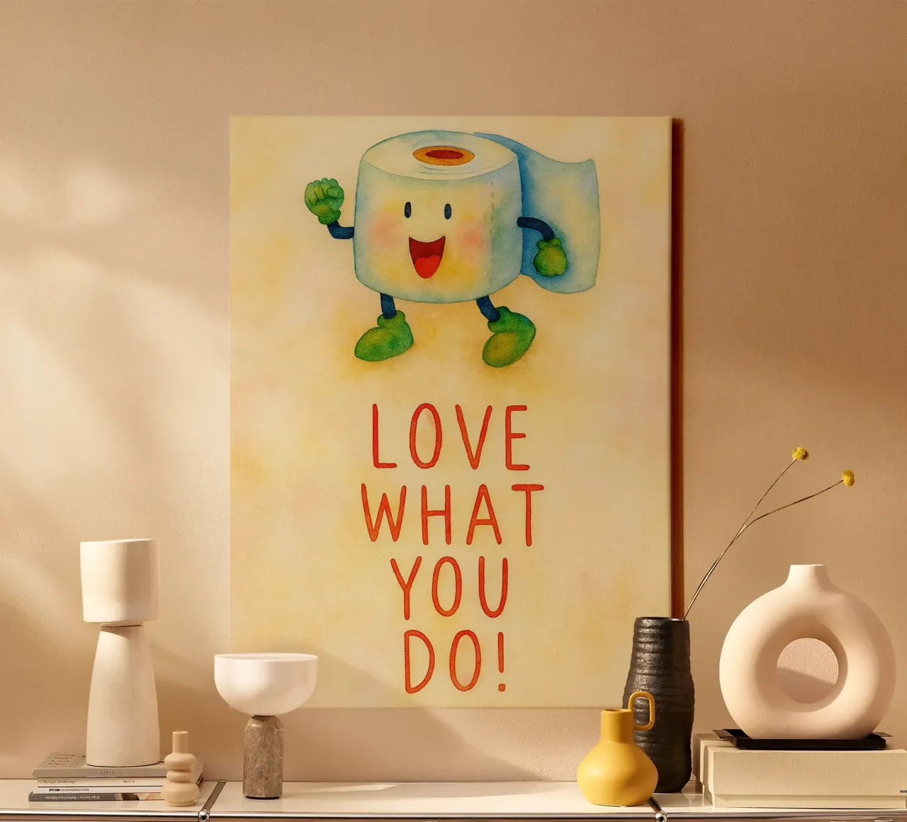hou van wat je doet badkamer schilderen canvas met Baklijst van bonangroads