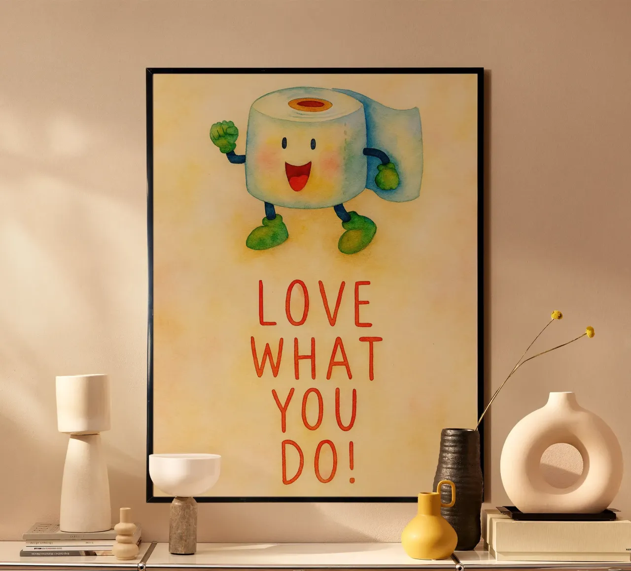 amore per quello che fai pittura del bagno poster con telaio in plastica da bonangroads