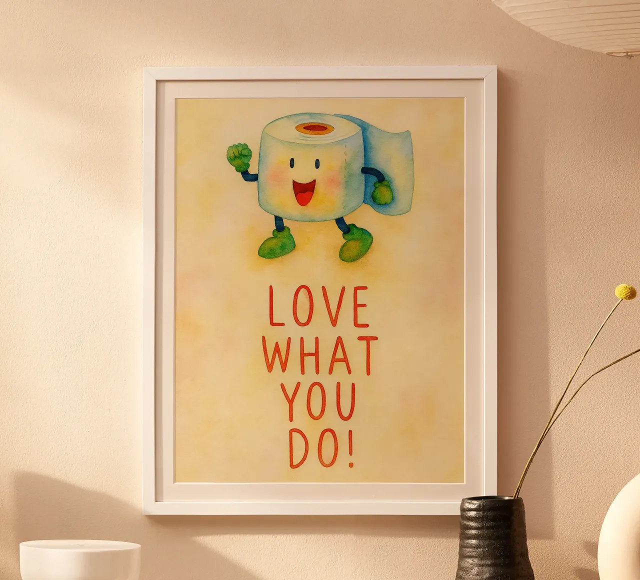 amore per quello che fai pittura del bagno poster con telaio in plastica da bonangroads