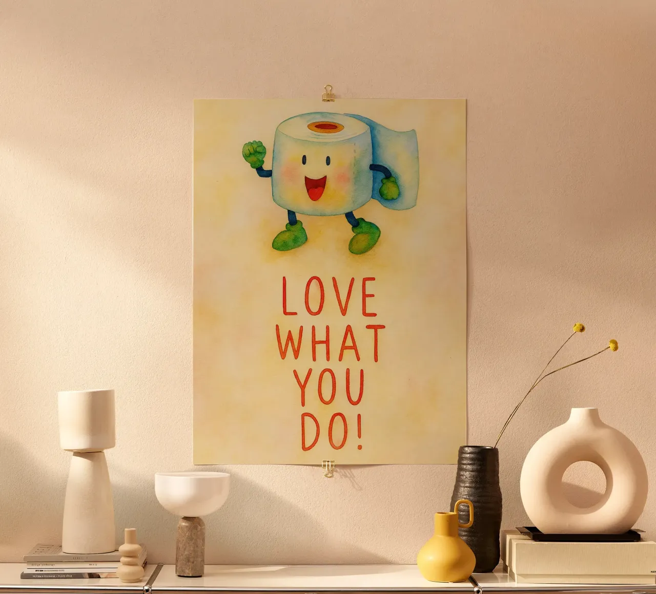 amore per quello che fai pittura del bagno poster con telaio in plastica da bonangroads
