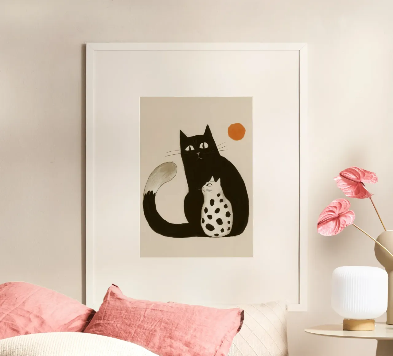 Mutter Katze Umarmung Poster von Luna Aura