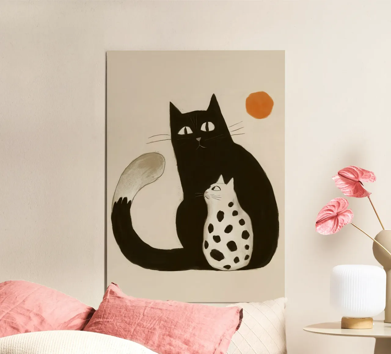 Mutter Katze Umarmung Poster von Luna Aura