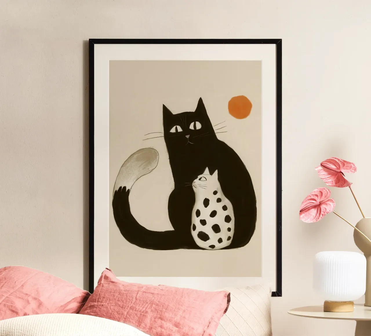 Mutter Katze Umarmung Poster von Luna Aura