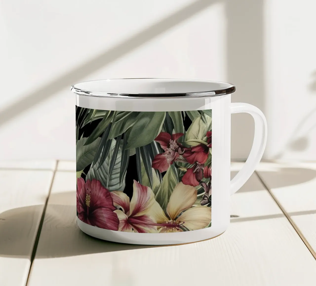 Sogni tropicali d'altri tempi Paradiso dei pappagalli tazza in smalto da Andrea Haase Vintage World