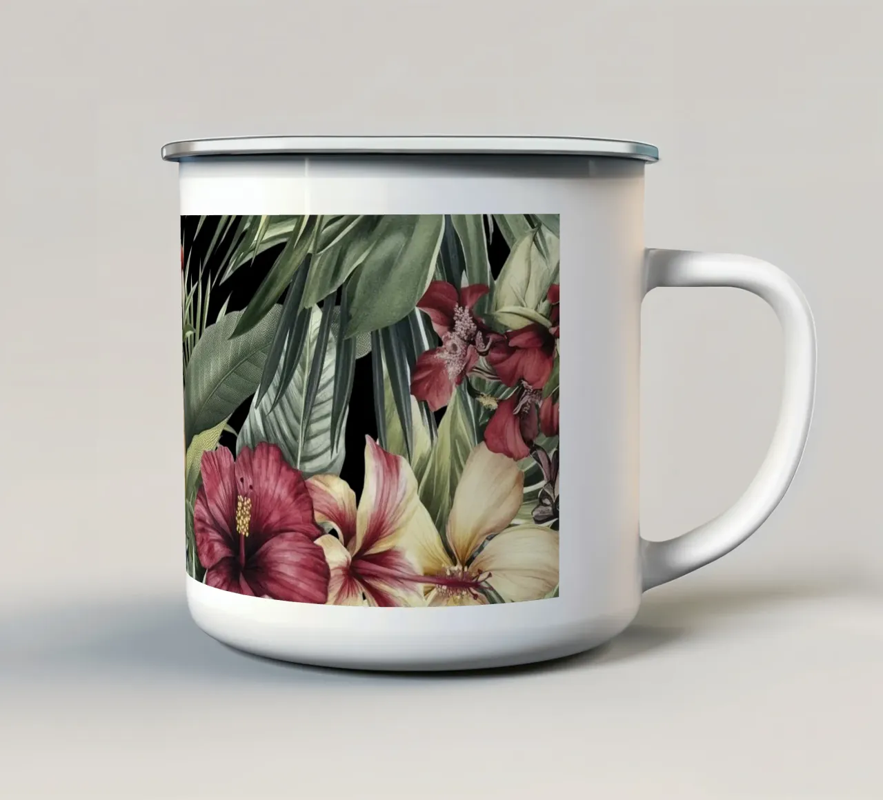 Sogni tropicali d'altri tempi Paradiso dei pappagalli tazza in smalto da Andrea Haase Vintage World