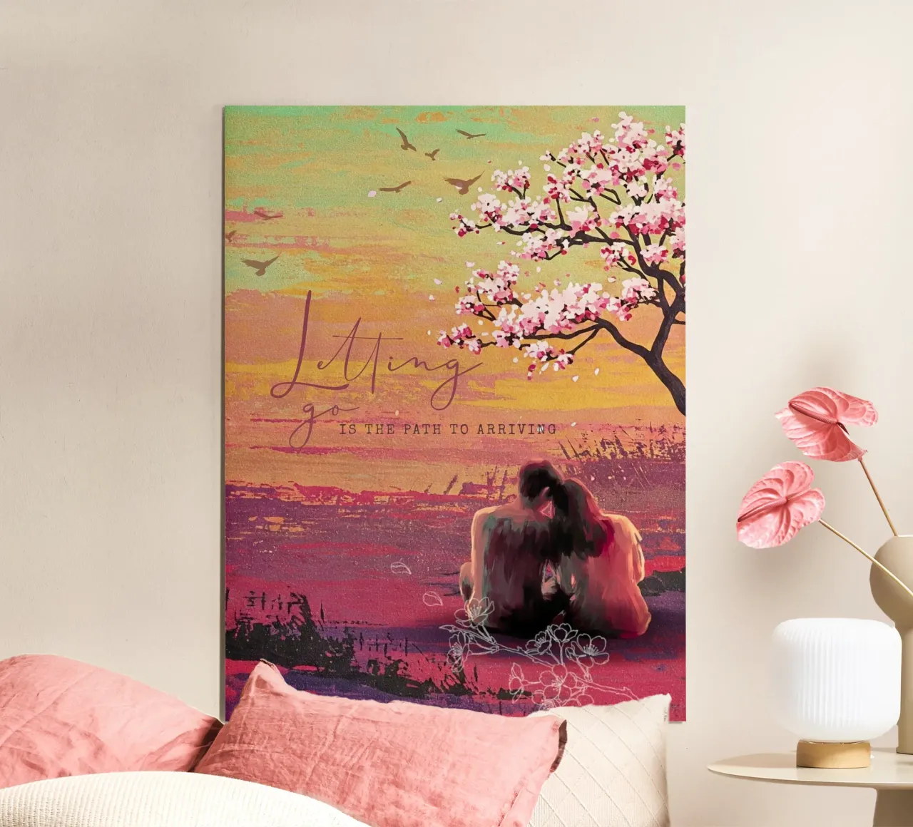 Il Sussurro del Fiore 🌸💖 poster con telaio in plastica da Eni Brandon