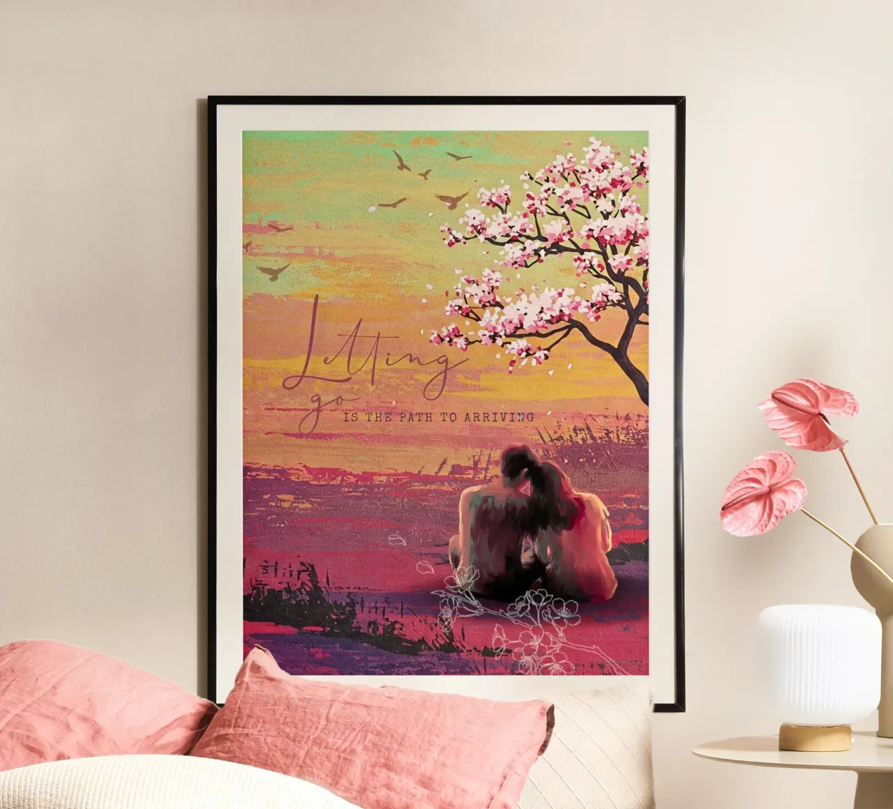 Il Sussurro del Fiore 🌸💖 poster con telaio in plastica da Eni Brandon