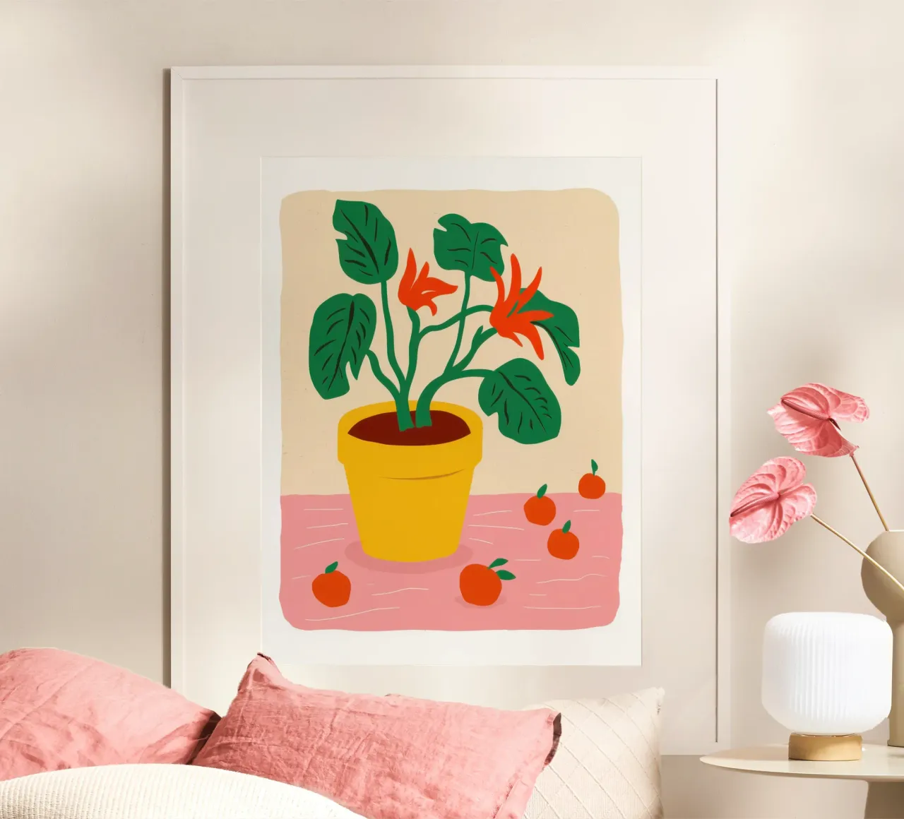 Semplice pianta in vaso poster con telaio in plastica da Irish Strokes