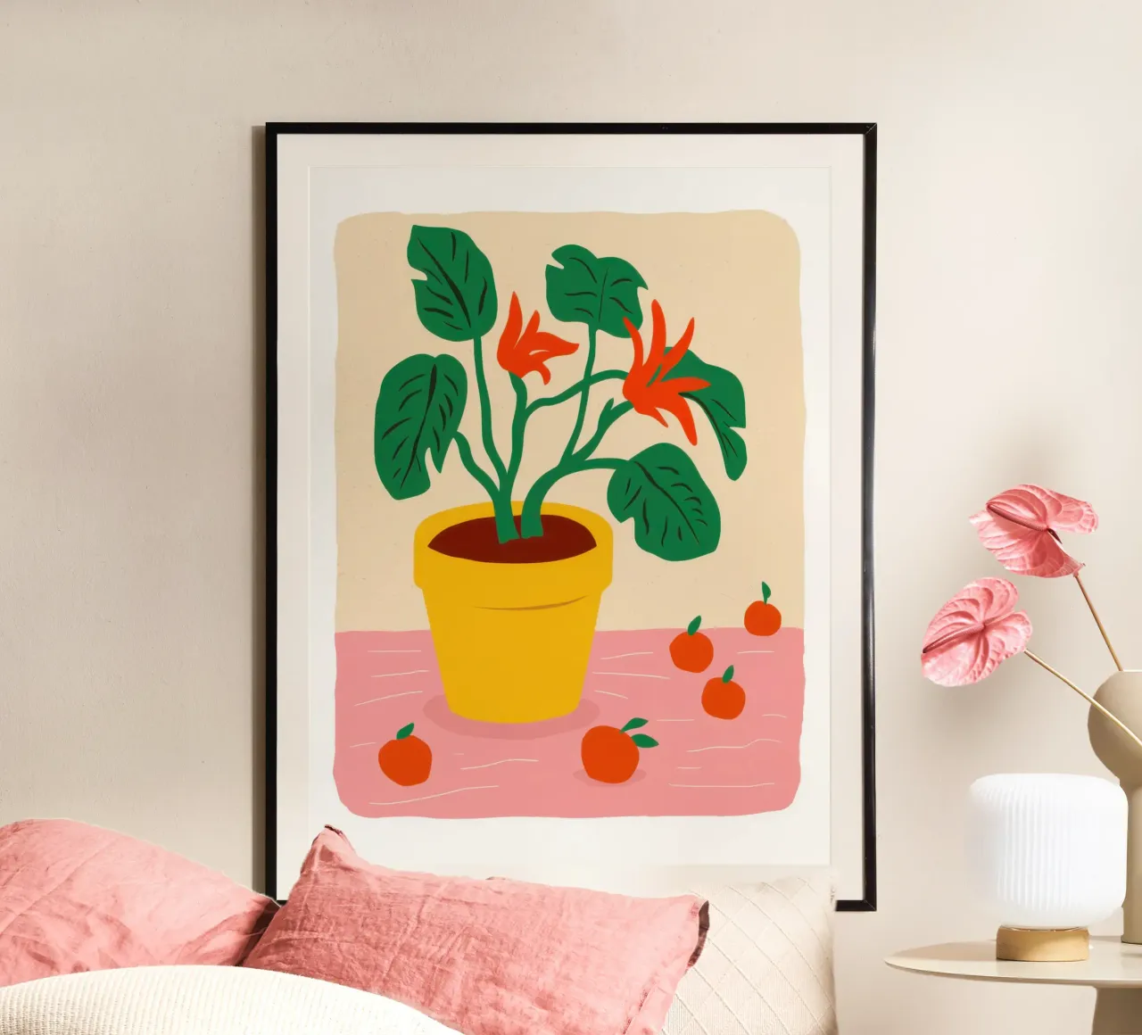 Semplice pianta in vaso poster con telaio in plastica da Irish Strokes
