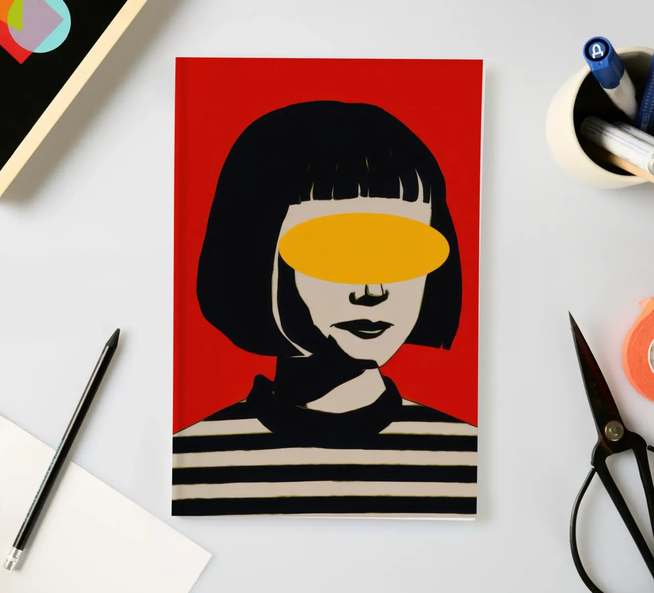 Redacted Gaze Portrait notebook by Luna Aura