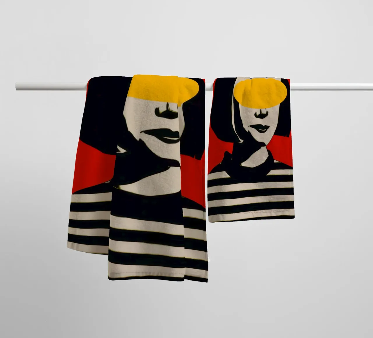 Redacted Gaze Portrait towel by Luna Aura