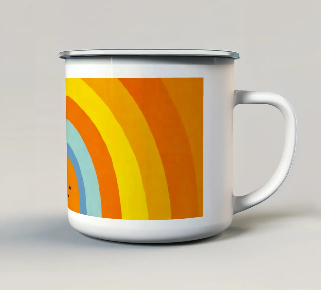 Happy Smile Retro Rainbow Vibes tazza in smalto da Andrea Haase Modern Home