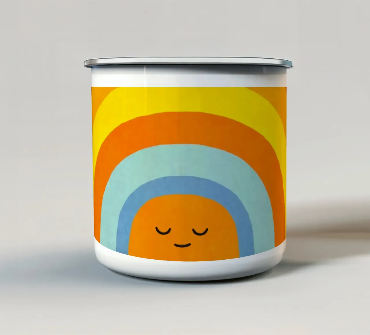 Happy Smile Retro Rainbow Vibes tazza in smalto da Andrea Haase Modern Home