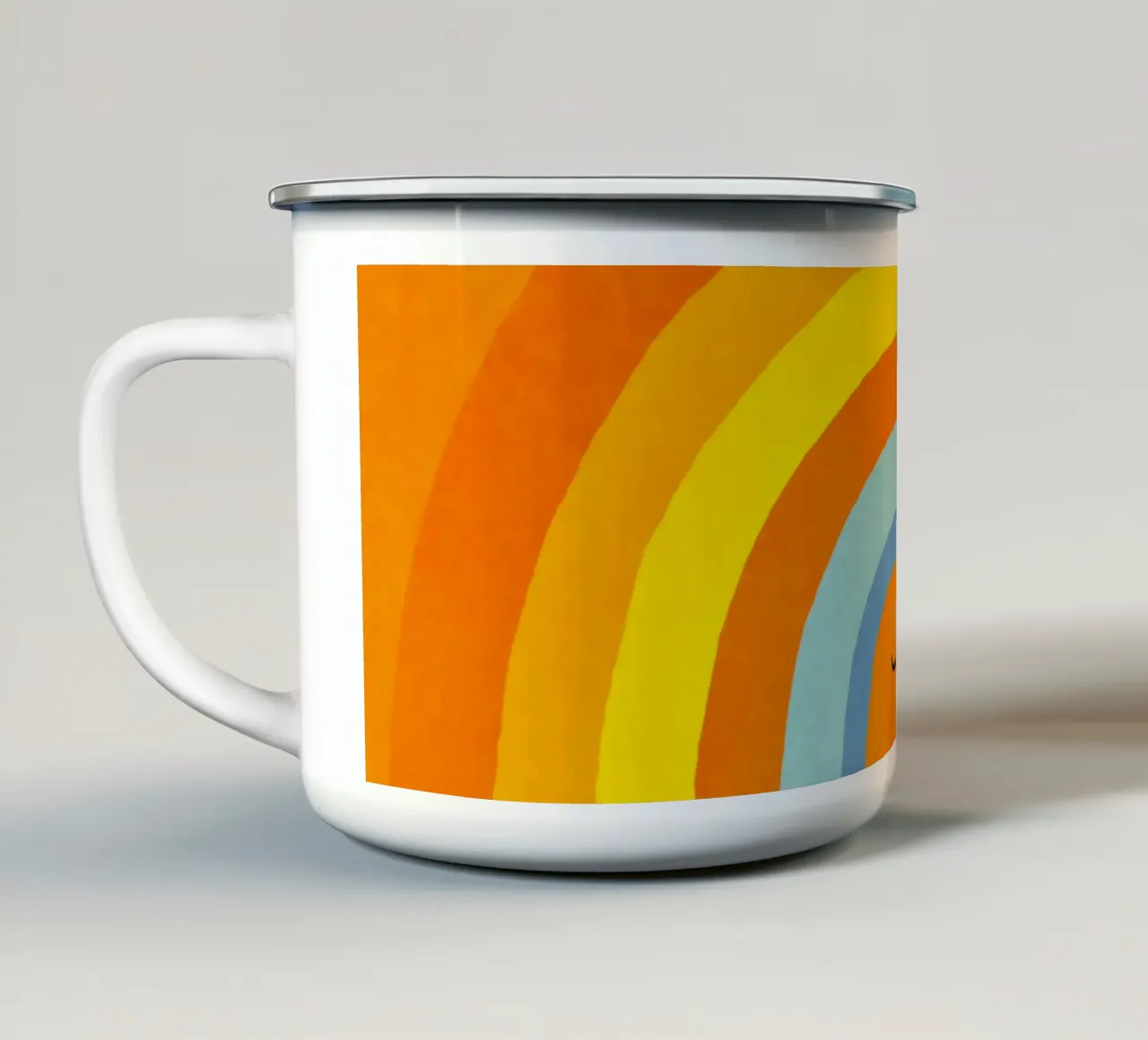Happy Smile Retro Rainbow Vibes tazza in smalto da Andrea Haase Modern Home