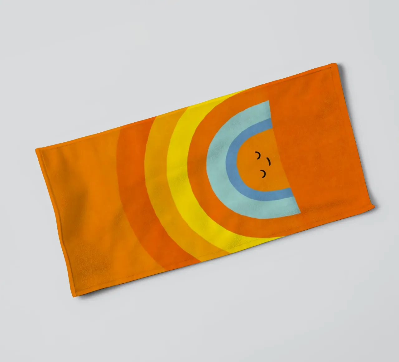 Glückliches Lächeln Retro Regenbogen Vibes Handtuch von Andrea Haase Modern Home
