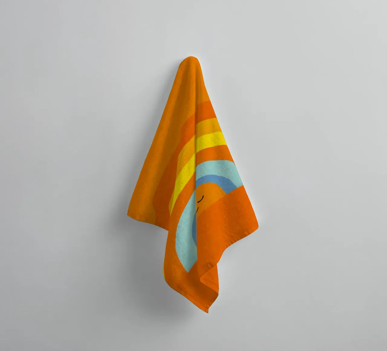 Glückliches Lächeln Retro Regenbogen Vibes Handtuch von Andrea Haase Modern Home