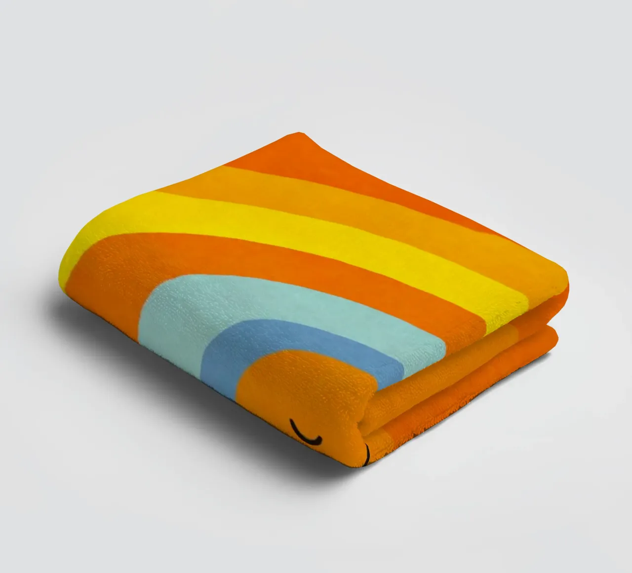 Glückliches Lächeln Retro Regenbogen Vibes Handtuch von Andrea Haase Modern Home