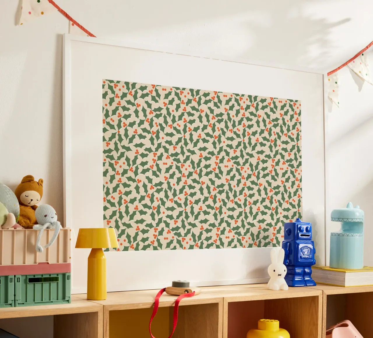 Christmas Pattern No 39 poster con telaio in alluminio da treechild