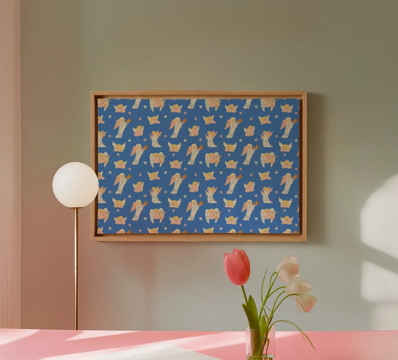 Christmas Pattern No 40 tela con Cornice a cassetta da treechild