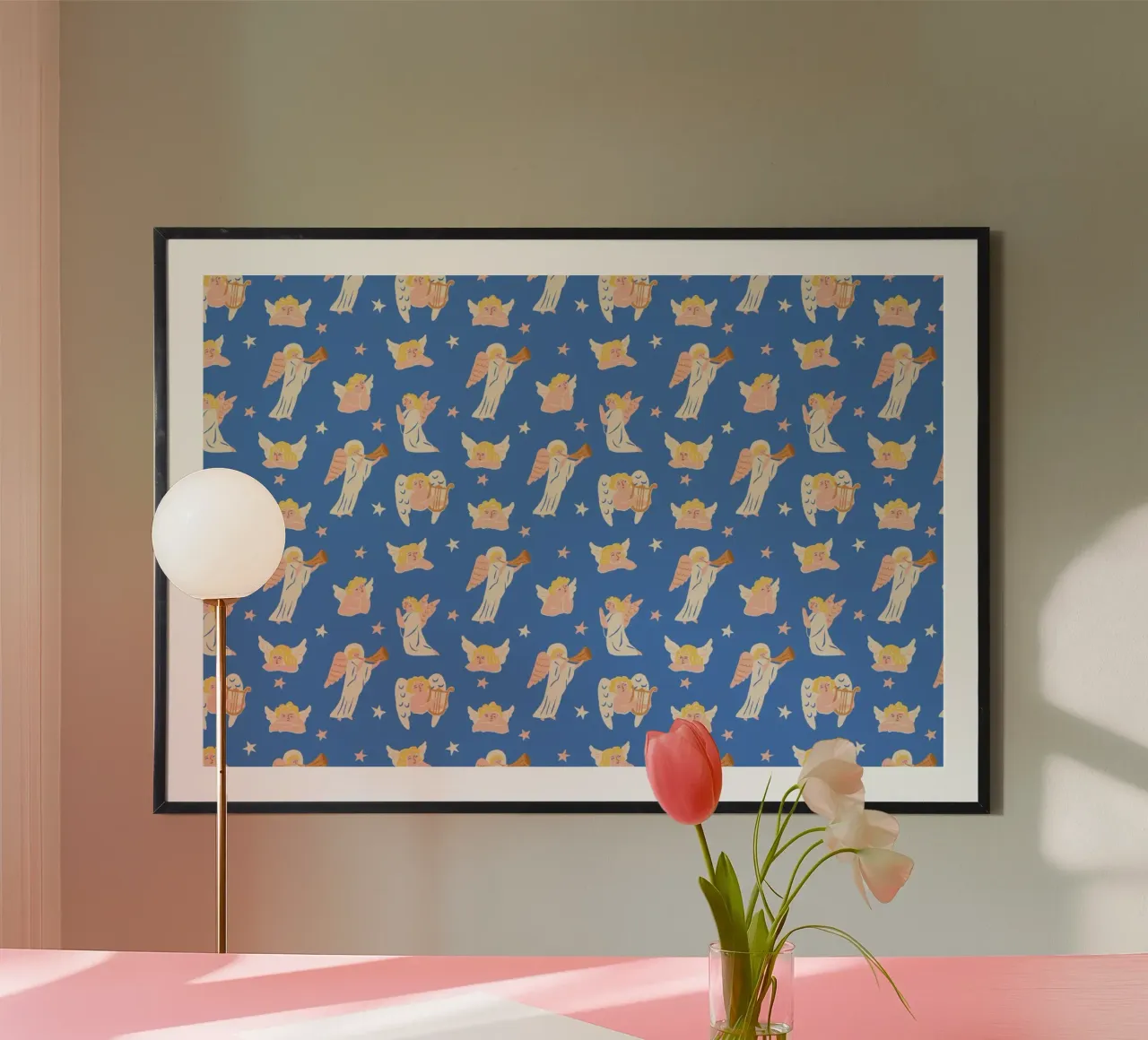 Christmas Pattern No 40 poster con telaio in plastica da treechild