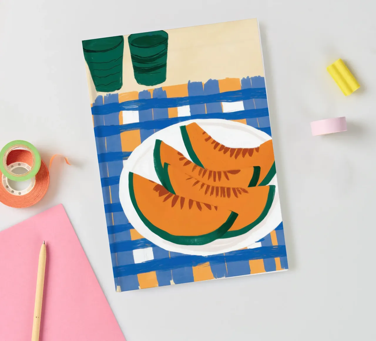 Melon on Checkers notebook by Irish Strokes