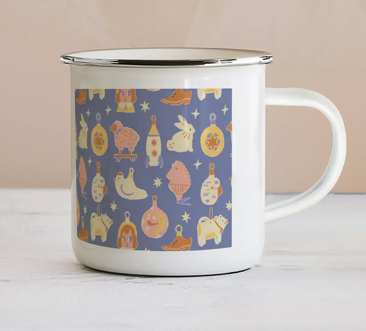 Christmas Pattern No 41 tazza in smalto da treechild