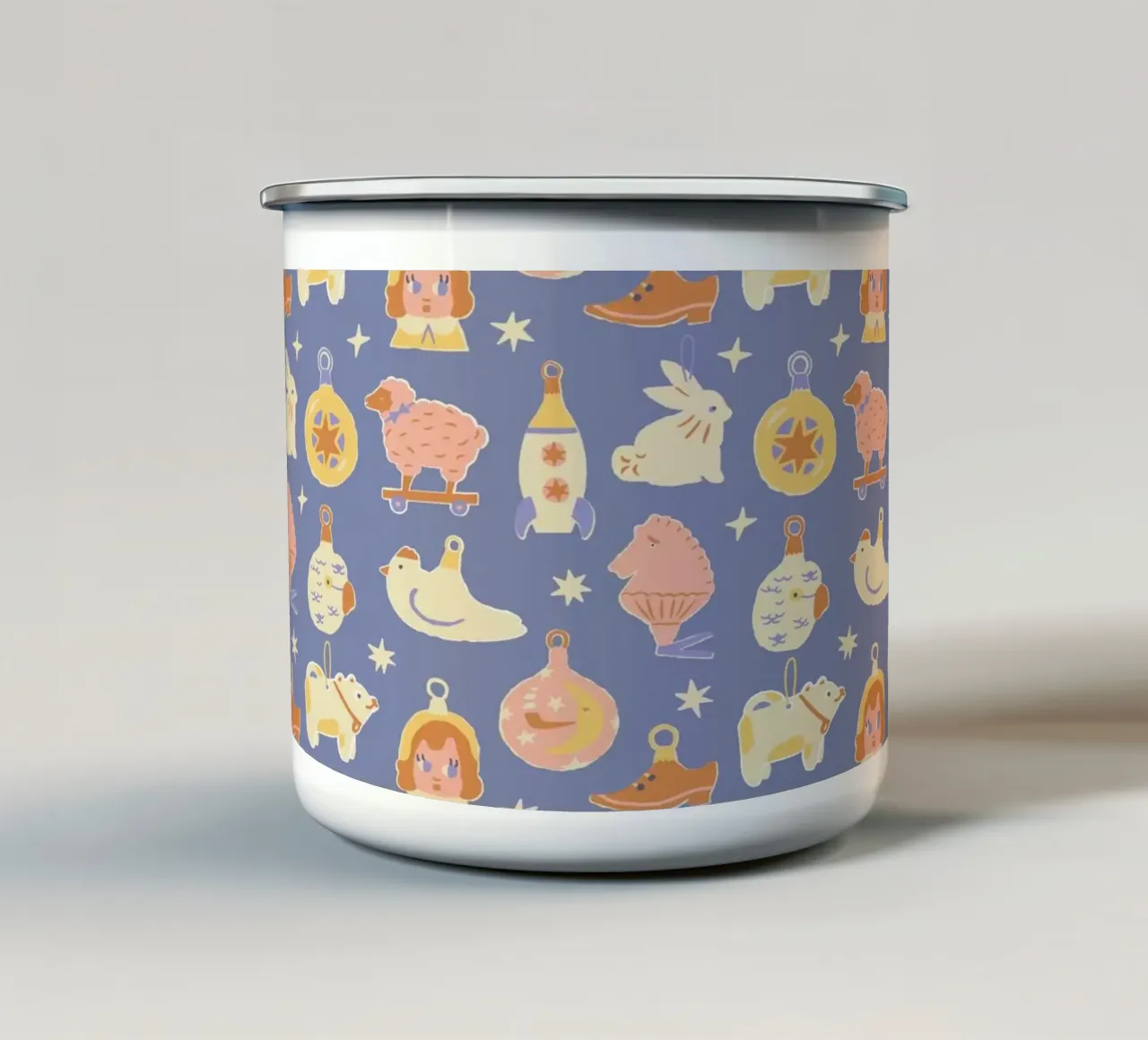 Christmas Pattern No 41 tazza in smalto da treechild