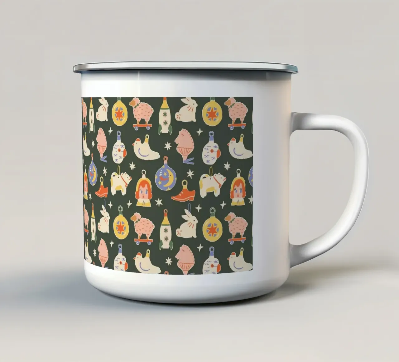 Christmas Pattern No 42 tazza in smalto da treechild
