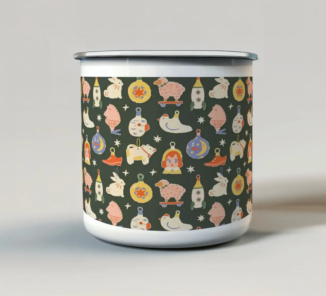 Christmas Pattern No 42 tazza in smalto da treechild