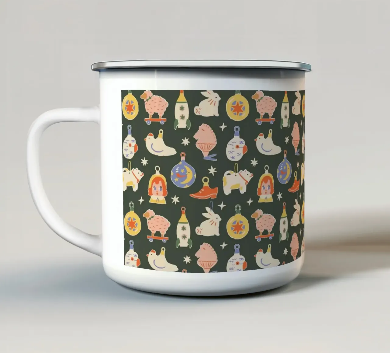 Christmas Pattern No 42 tazza in smalto da treechild