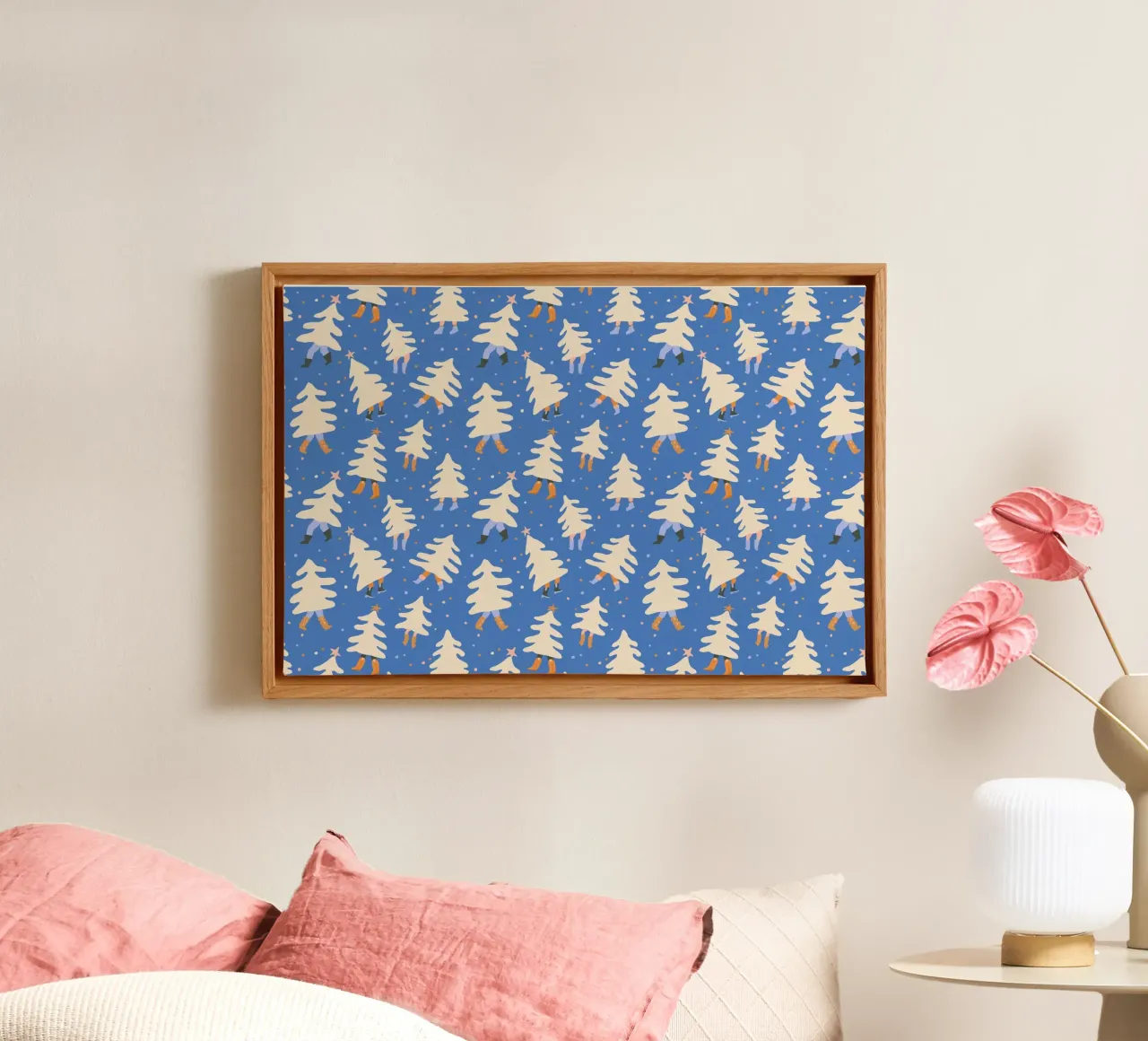 Christmas Pattern No 43 tela con Cornice a cassetta da treechild
