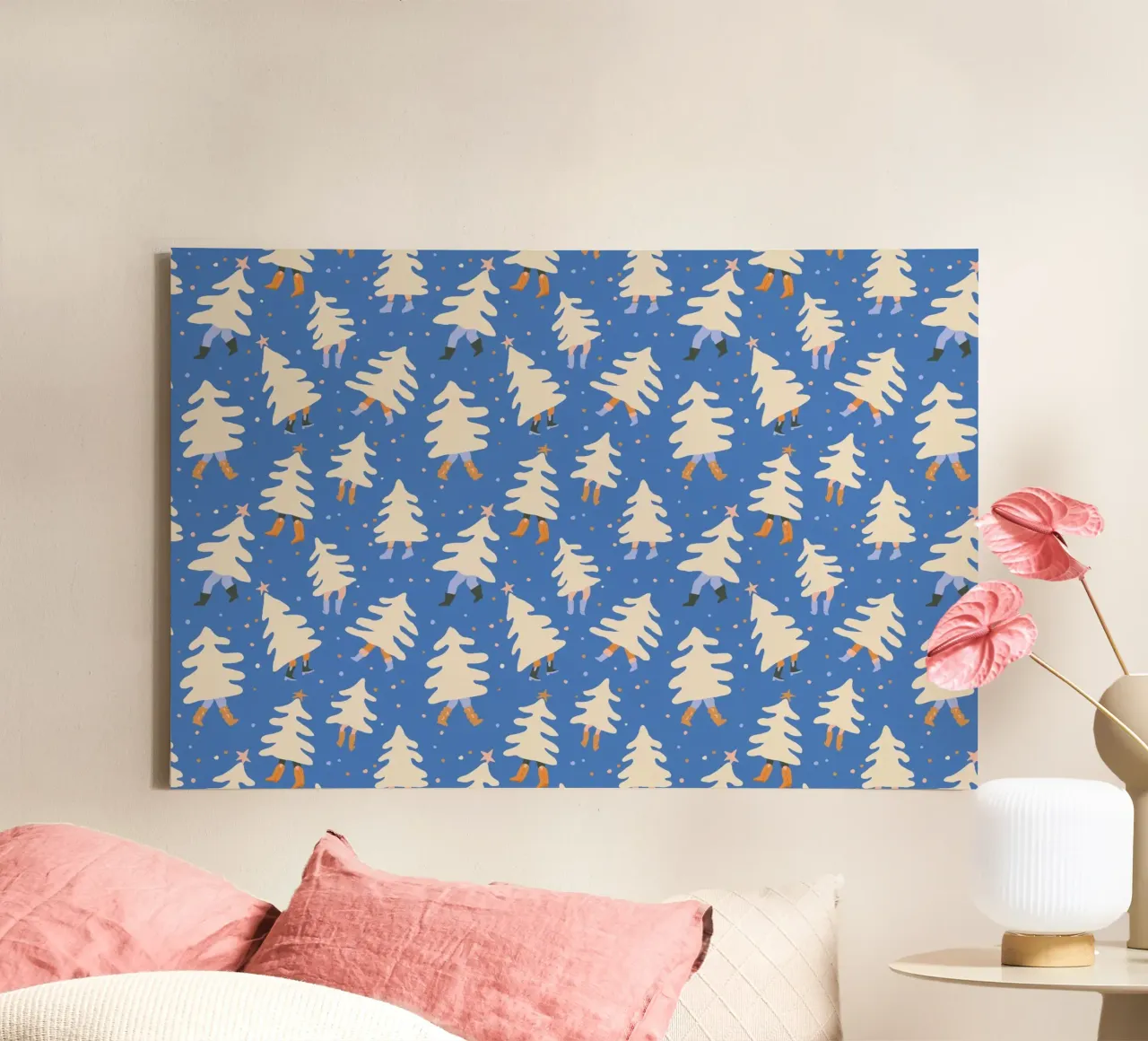 Christmas Pattern No 43 tela con Cornice a cassetta da treechild