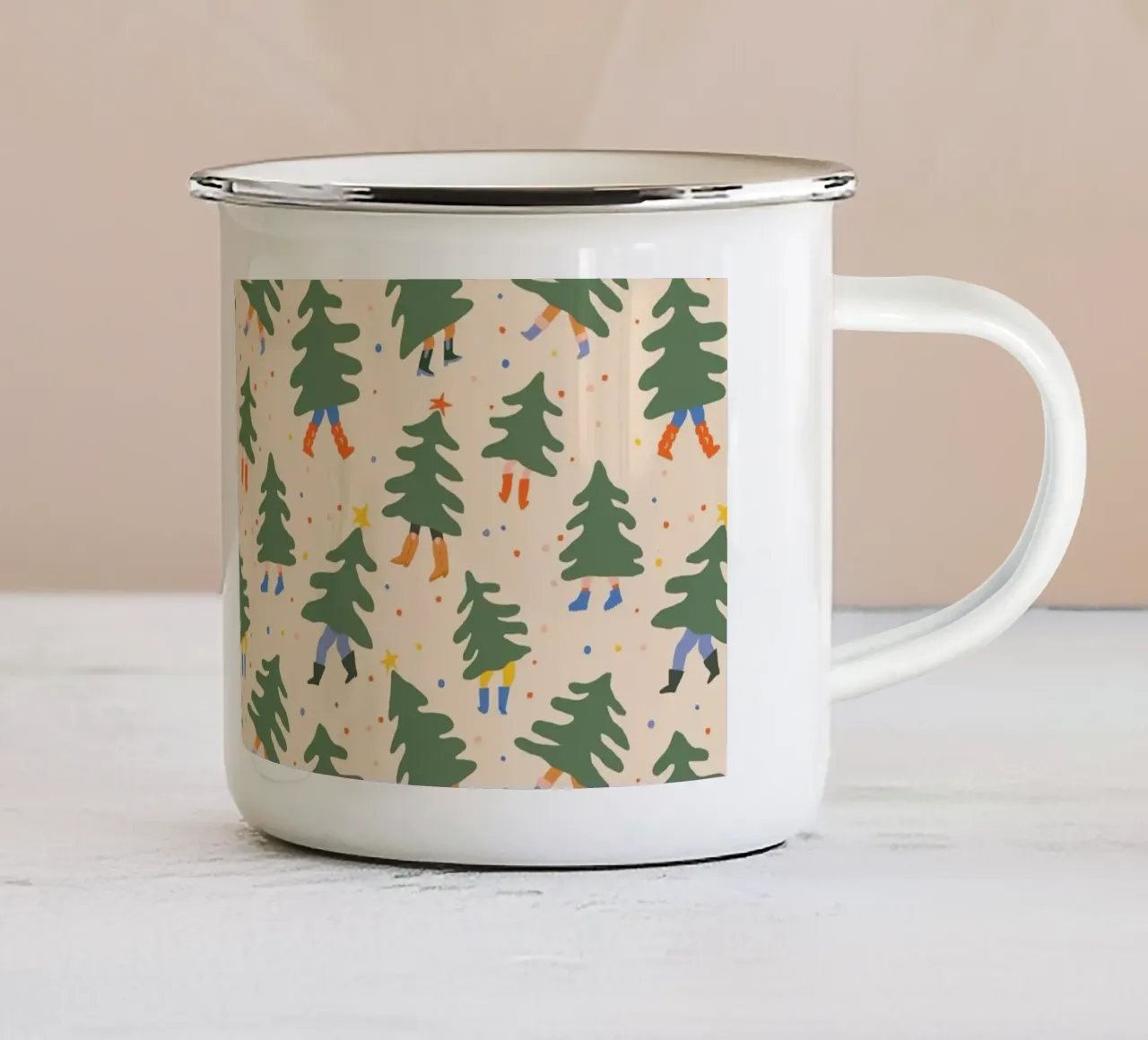 Christmas Pattern No 45 tazza in smalto da treechild