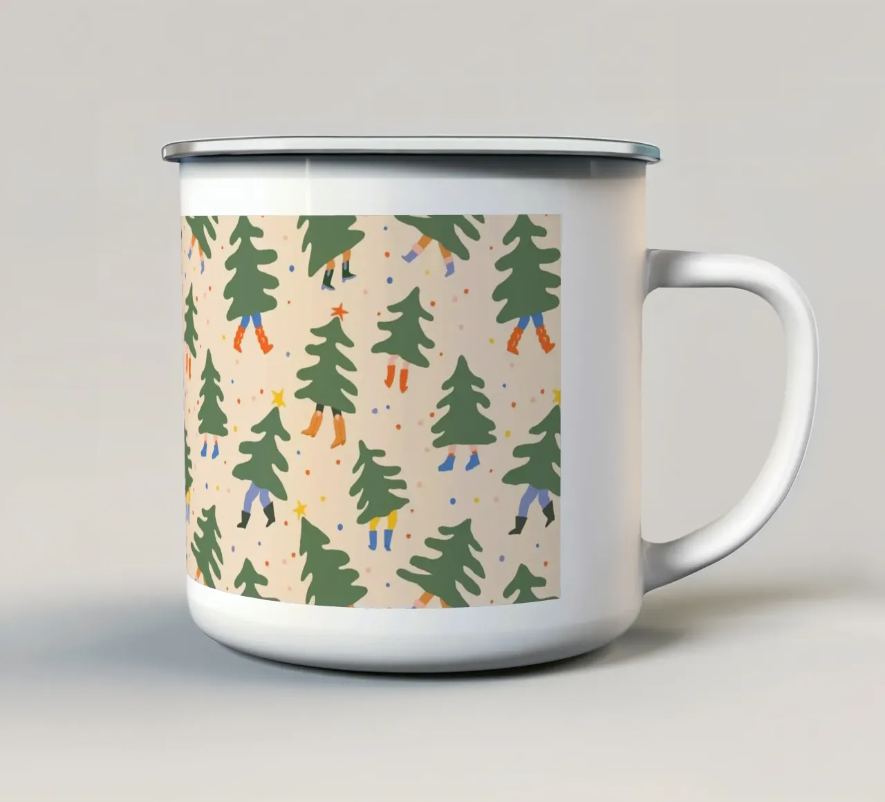 Christmas Pattern No 45 tazza in smalto da treechild