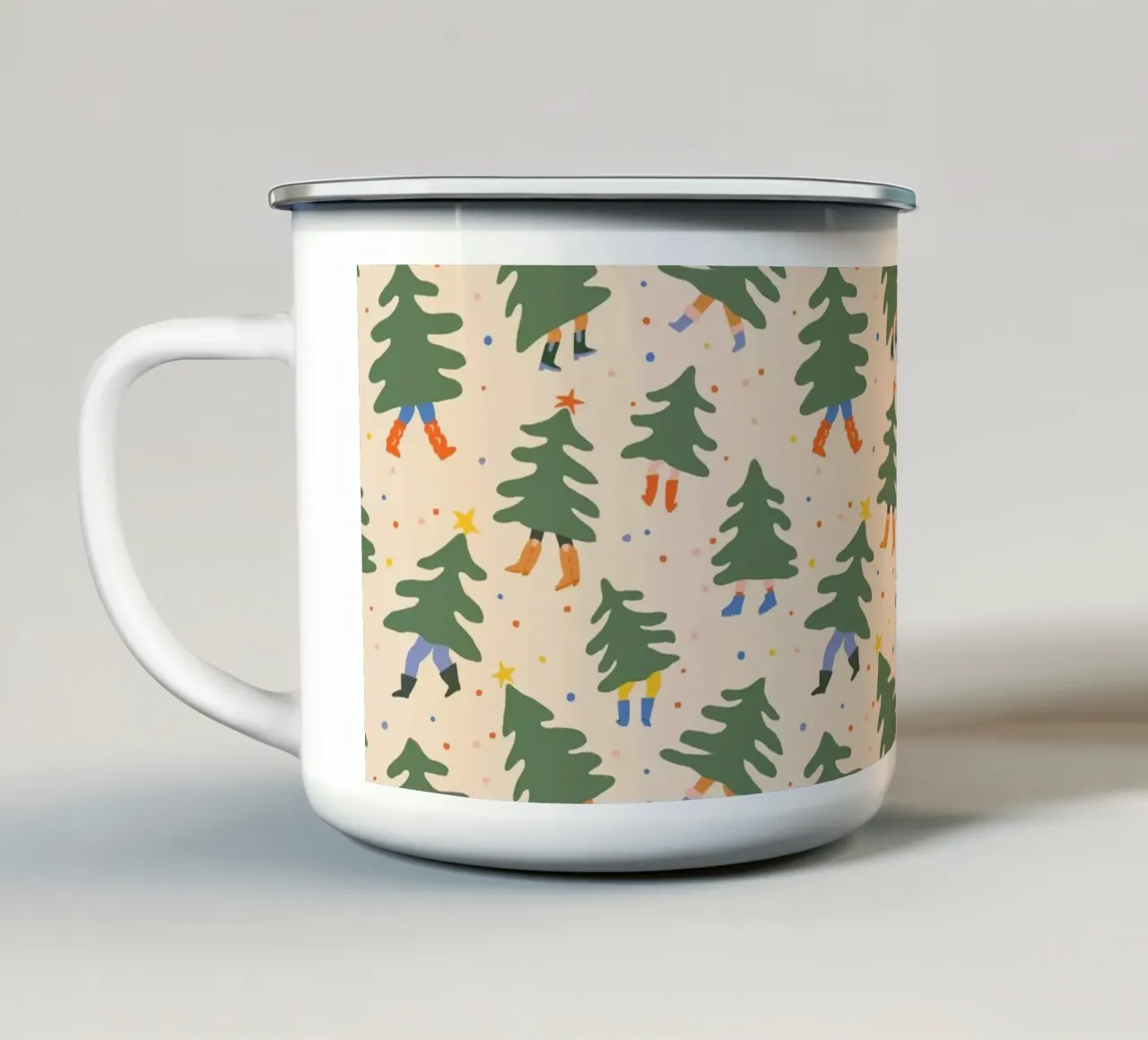 Christmas Pattern No 45 tazza in smalto da treechild