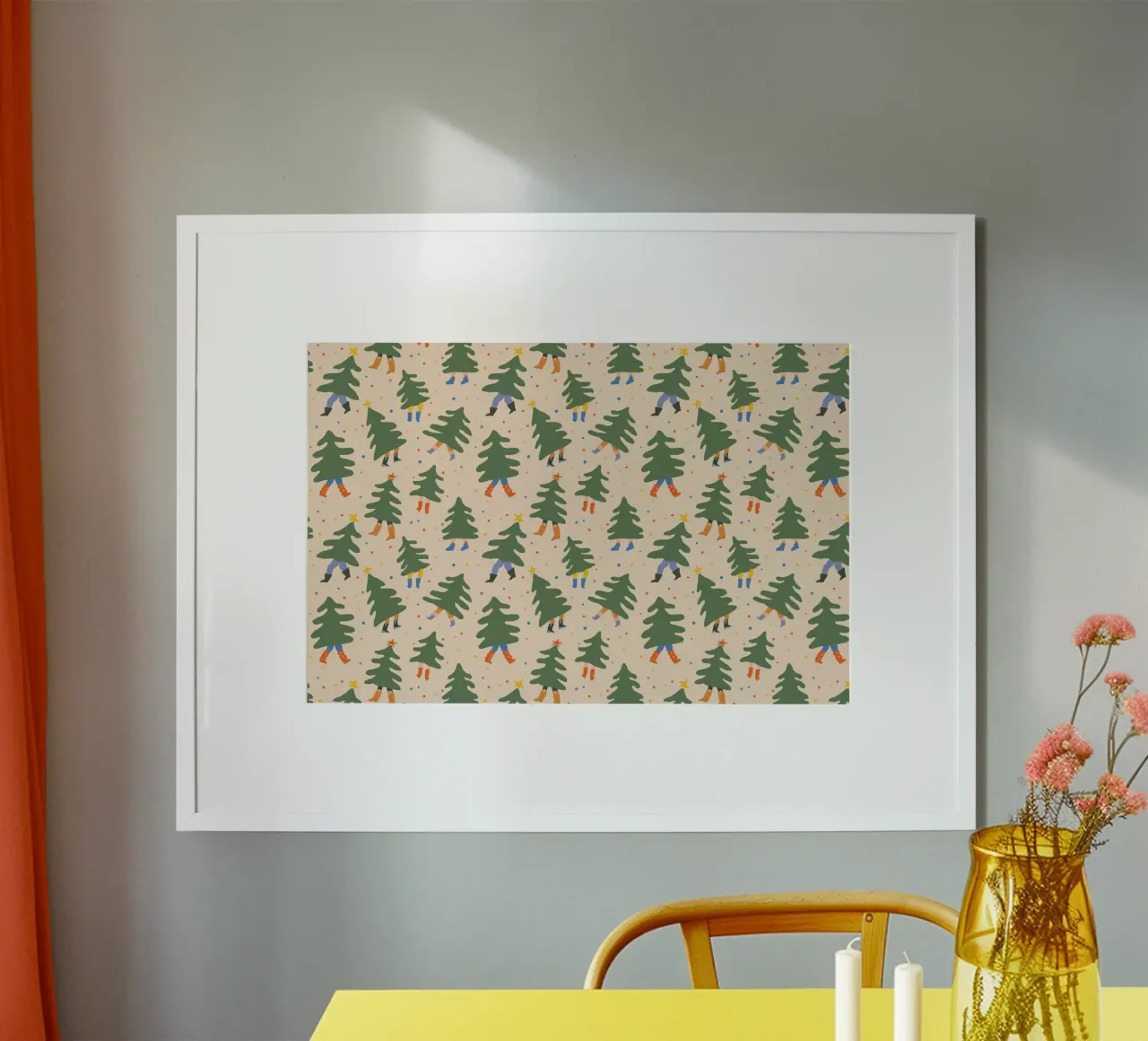 Christmas Pattern No 45 poster con telaio in alluminio da treechild