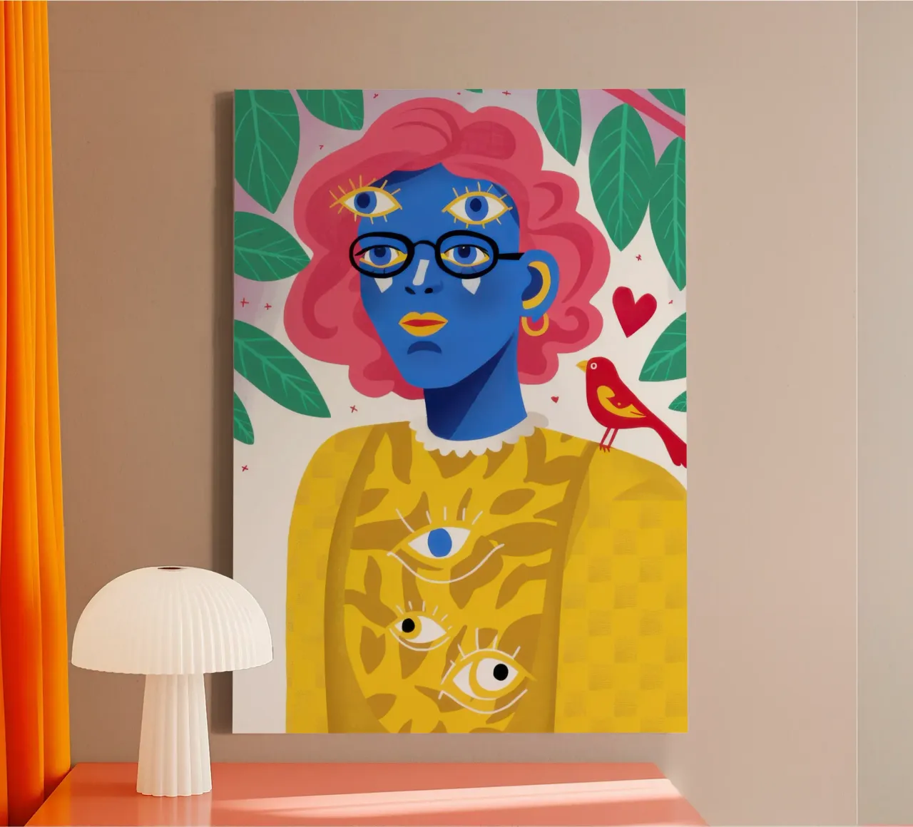 Third Eye Spectacles canvas with Floater frame by Luna Aura
