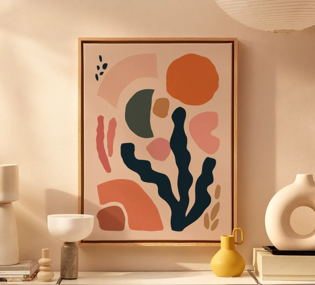 Forme abstraite Équilibre toile avec Caisse américaine de Irish Strokes