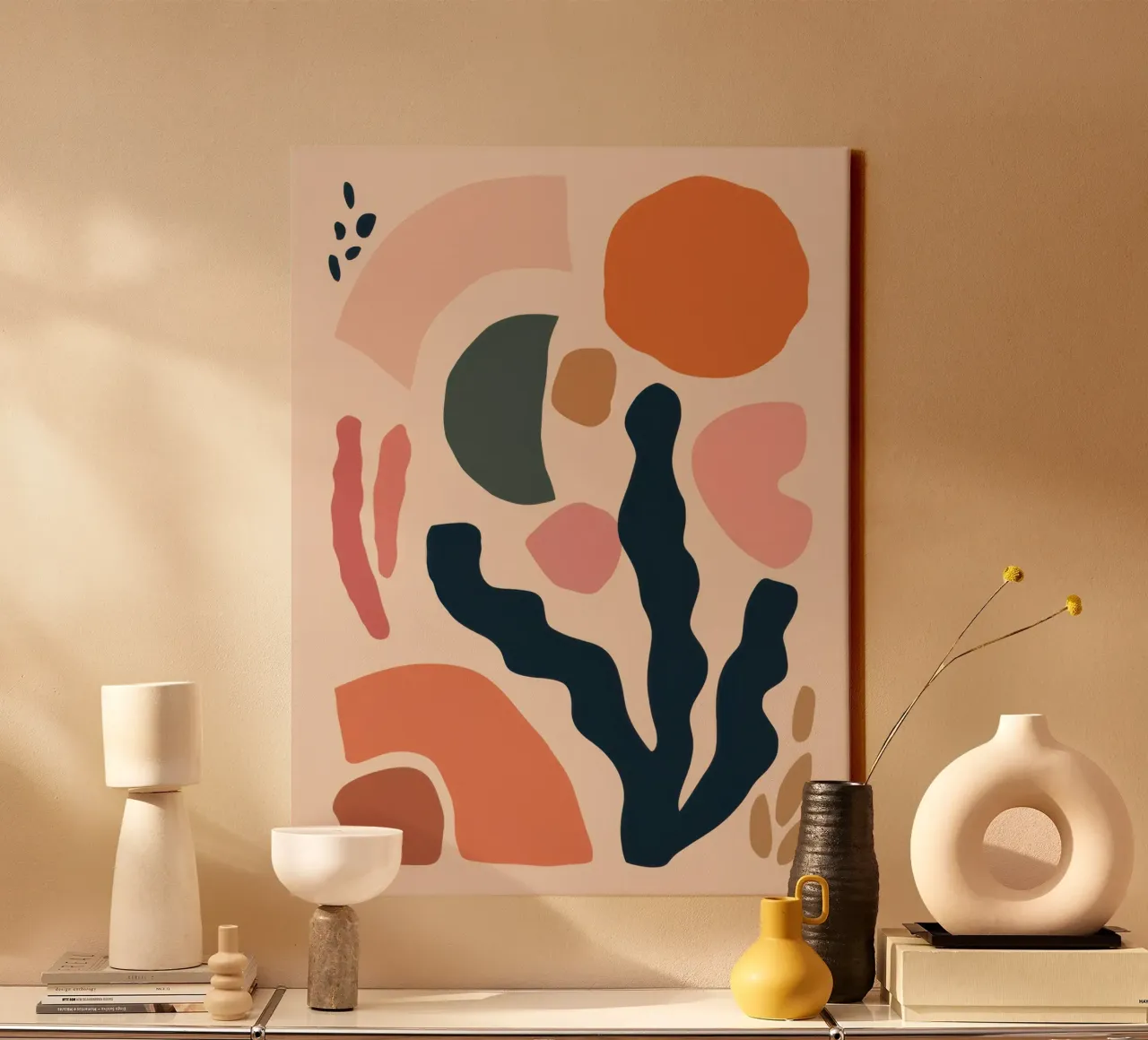 Forme abstraite Équilibre toile avec Caisse américaine de Irish Strokes